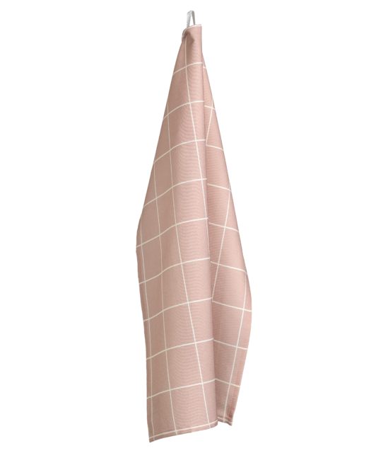 Muurla Ruudut ja raidat keittiöpyyhe vaaleanpunainen 50x65cm