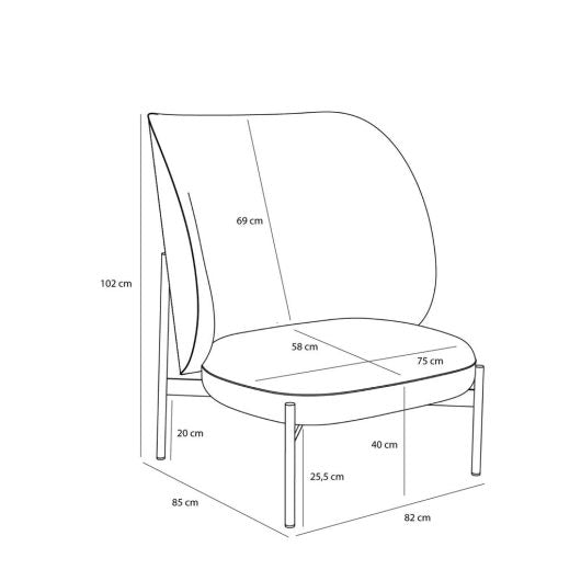 Hübsch Area lounge chair petrol