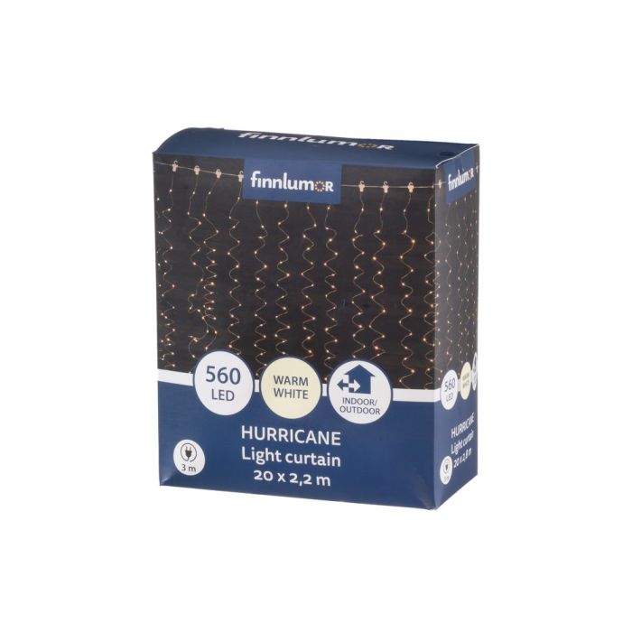 Finnlumor valoverho hurrikaani 560 microled 20x2,8m